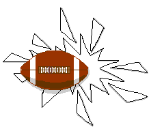 Football breaking glass